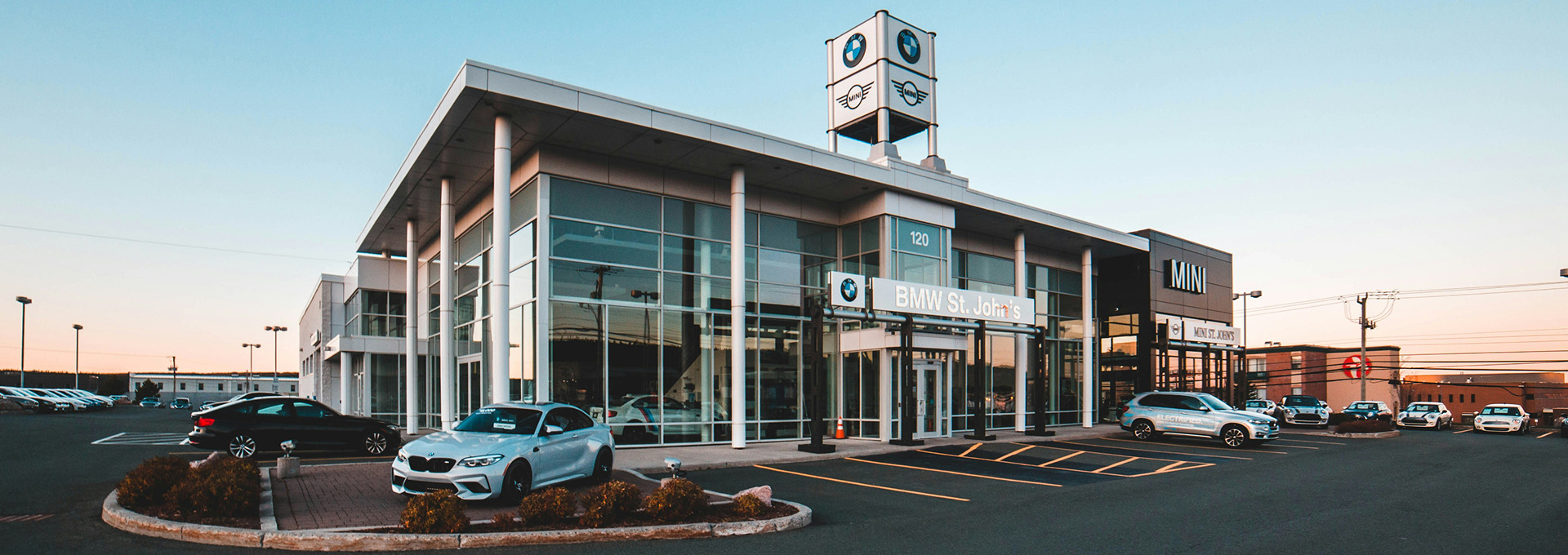 Exterior of a car dealership