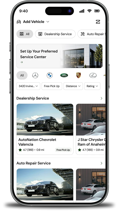 Cell Phone showing preferred Service